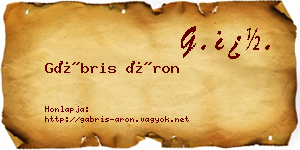 Gábris Áron névjegykártya